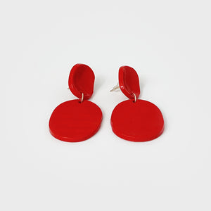 Red Stud Dangle| Earrings