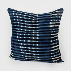 Dotted Stripes | Indigo Pillow