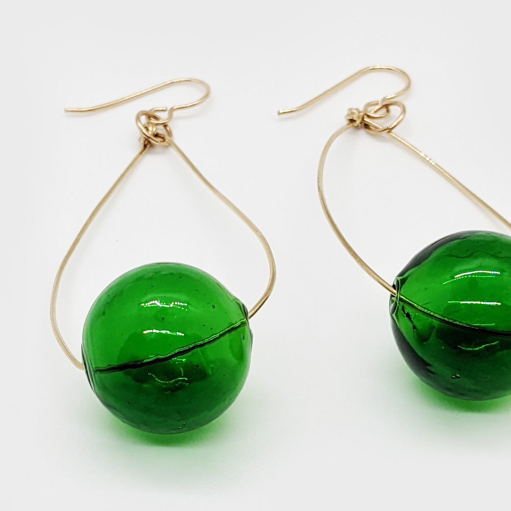 Emerald green latkan earrings by Dugri Style | The Secret Label